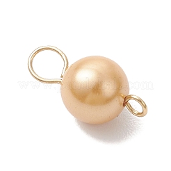 Dyed Round Shell Pearl Connector Charms&nbsp;PALLOY-JF04852