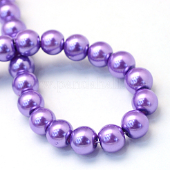 Baking Paint Pearlized Glass Pearl Round Bead Strands&nbsp;HY-Q003-6mm-27