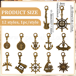 12Pcs Alloy Pendant Decorations&nbsp;HJEW-BC00095