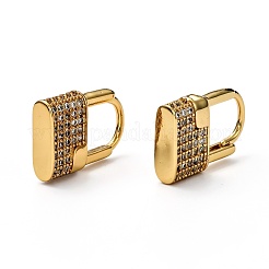 Brass Micro Pave Clear Cubic Zirconia Huggie Hoop Earrings&nbsp;EJEW-H121-17G