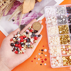 3025Pcs 24 Style ABS Plastic Imitation Pearl Cabochons and Imitation Taiwan Acrylic Rhinestone Cabochons&nbsp;SACR-PH0002-16
