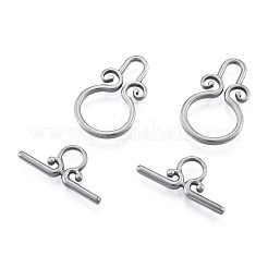 Non-Tarnish 304 Stainless Steel Toggle Clasps&nbsp;STAS-N092-182