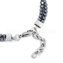 Synthetic Non-magnetic Hematite Beaded Bracelets&nbsp;BJEW-S156-05P-D