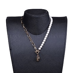 Electroplated Cowrie Shell Pendant Necklaces&nbsp;NJEW-JN02745-01