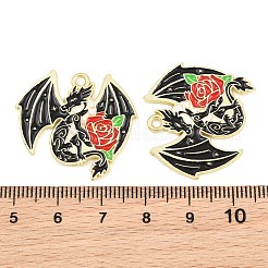 Alloy with Black Enamel Pendants&nbsp;AL-CBA2919-02G-11
