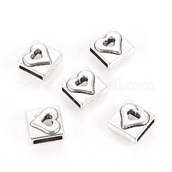 Square Tibetan Style Slide Charms Fit Pet Dog Cat Tag Collar Wristband&nbsp;X-TIBE-A124702-AS-FF
