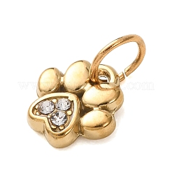 304 Stainless Steel Micro Pave Clear Cubic Zirconia Charms&nbsp;CU-B001-02G-A