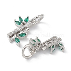 Rack Plating Brass Pave Cubic Zirconia Charms&nbsp;KK-G464-08P