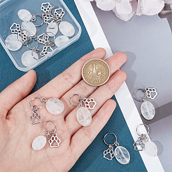 18Pcs Natural Quartz Crystal Keychains&nbsp;HJEW-CA0001-20