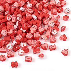Valentine's Day Theme Handmade Polymer Clay Beads&nbsp;FIND-CW0001-25