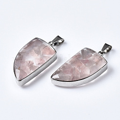 Natural Rose Quartz Pendants&nbsp;G-T128-05D