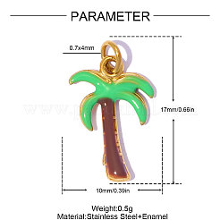 304 Stainless Steel with Green Enamel Pendants&nbsp;SA-OY002-56G