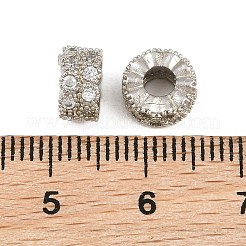 Brass Micro Pave Clear Cubic Zirconia Beads&nbsp;CU-CBA6A75-12P