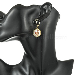 Christmas 304 Stainless Steel with Glass Cylinder Seed Beads Dangle Earrings&nbsp;EJEW-MZ00819
