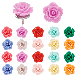 30Pcs 10 Colors Resin Flower Drawing Pins&nbsp;AJEW-BM0001-06