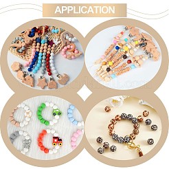 60 Pcs 15mm Silicone Beads Loose Silicone Beads Kit Leopard Print Silicone Beads for Keychain Making Bracelet Necklace&nbsp;JX309A