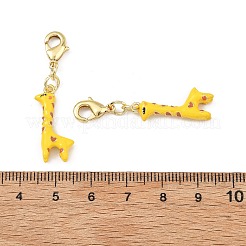 Giraffe Brass Enamel Pendant Decorations&nbsp;KK-B198-02G