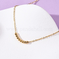 304 Stainless Steel Round Ball Beads Pendant Necklaces for Women&nbsp;NJEW-K255-50G
