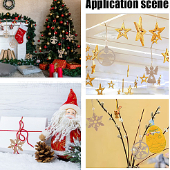 2 Sets 2 Style Christmas Theme Wood Pendants Decoration&nbsp;HJEW-GF0001-39C