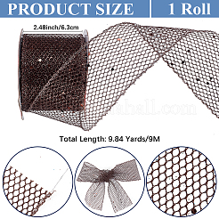 9M Sparkle Polyester Mesh Ribbon with Paillettes&nbsp;OCOR-WH20012-15G