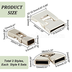 18 Sets 3 Style Tibetan Style Alloy Snap Lock Clasps&nbsp;FIND-PH0008-27