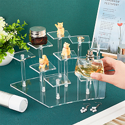 10-Slot Transparent Acrylic Minifigures Display Risers&nbsp;ODIS-WH0043-29B