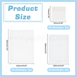 3Pcs 3 Styles Square/Rectangle Transparent PET Sticky Note Pads&nbsp;AJEW-ME0001-19