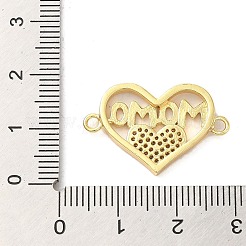 Brass Micro Pave Clear Cubic Zirconia Mama Connector Charms&nbsp;FIND-Z041-12A