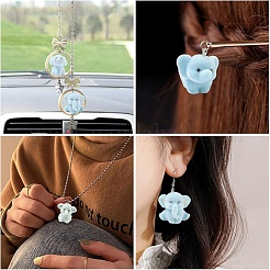 4Pcs 4 Styles Flocky Opaque Resin Pendants&nbsp;FIND-YW0010-33