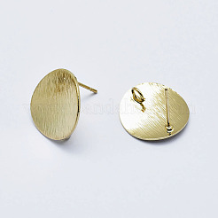 Electroplated Brass Stud Earring Findings&nbsp;X-KK-G331-21G-NF