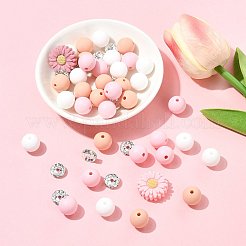 DIY Daisy Round Beads Findings Kits&nbsp;DIY-FS0010-24B