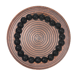 4 Strand Natural Lava Rock Round Beads Strands&nbsp;G-GO0001-02