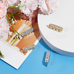 4Pcs 2 Colors Rectangle Brass Micro Pave Clear Cubic Zirconia Twister Clasps&nbsp;ZIRC-DC0001-31