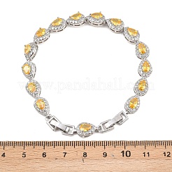 Platinum Tone Brass Micro Pave Cubic Zirconia Tennis Bracelets&nbsp;BJEW-B160-05P