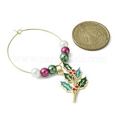 Christmas Theme Plastic Beaded 316 Surgical Stainless Steel Wine Glass Charms&nbsp;AJEW-JO00192