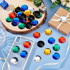 60Pcs 6 Colors Flat Back Acrylic Rhinestone Cabochons&nbsp;OACR-OC0001-16A