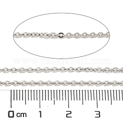 Anti-Tarnish Rhodium Plated 925 Sterling Silver Flat Cable Chains&nbsp;STER-F052-04P-03