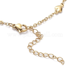 Ion Plating(IP) 304 Stainless Steel Heart Link Chain Necklace&nbsp;NJEW-K249-09G