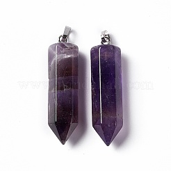 Natural Amethyst Double Terminated Pointed Pendants&nbsp;G-G926-01P-05