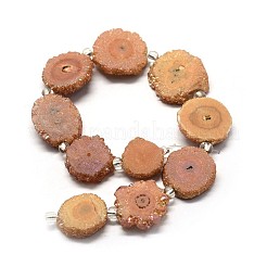 Natural Druzy Quartz Crystal Beads Strands&nbsp;G-F582-A06