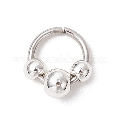 304 Stainless Steel Linking Rings with Brass Round Beads&nbsp;PALLOY-JF03869