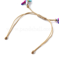 4Pcs 4 Colors Natural Cowrie Shell & Synthetic Turquoise Braided Nylon Bracelets for Women&nbsp;BJEW-JB11535