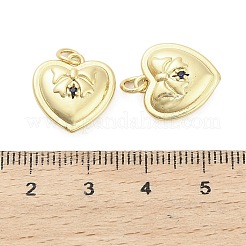 Brass Micro Pave Cubic Zirconia Pendants&nbsp;KK-H527-02A-G