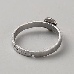 Adjustable 304 Stainless Steel Finger Rings Components&nbsp;STAS-WH0048-47P