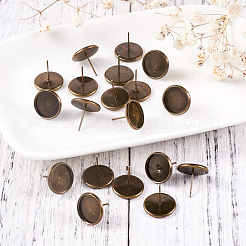 Brass Ear Studs Settings&nbsp;X-IFIN-Q005-AB