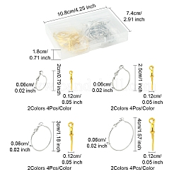 32Pcs 8 Styles Iron Huggie Hoop Earring Findings&nbsp;IFIN-FS0001-49A