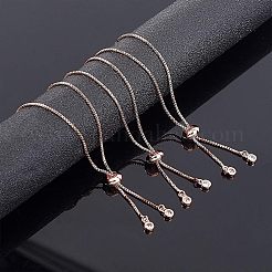 Brass Slider Bracelets Making&nbsp;MAK-UN0001-04RG