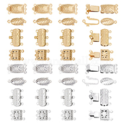 32 Sets 8 Styles Ion Plating(IP) 304 Stainless Steel Box Clasp&nbsp;FIND-PH0020-89