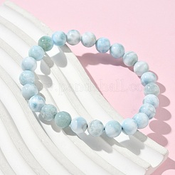 Round Natural Hemimorphite Beaded Stretch Bracelets for Men Women&nbsp;BJEW-B136-01B