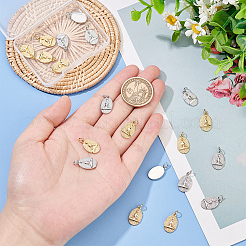 20Pcs 2 Colors Brass Pendants&nbsp;KK-BC0009-56
